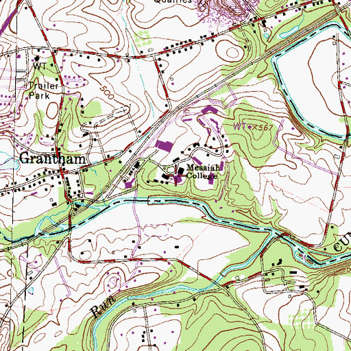 Topographic Map of Messiah College, PA