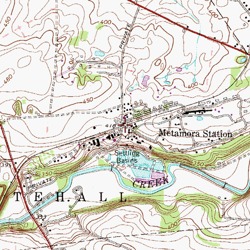 Topographic Map of Metamora Station, PA