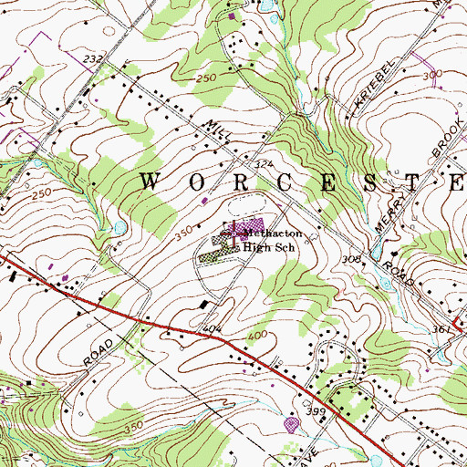Topographic Map of Methacton High School, PA
