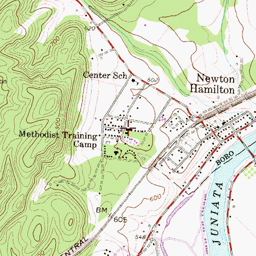 Topographic Map of Methodist Training Camp, PA