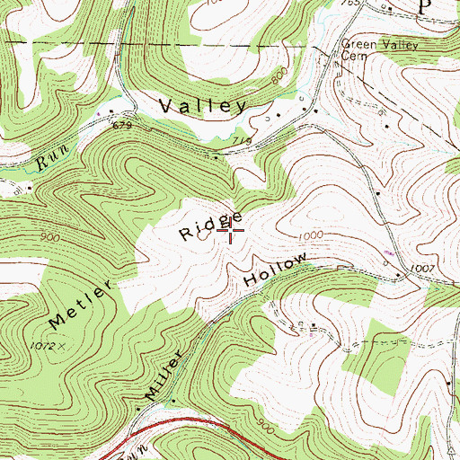 Topographic Map of Metler Ridge, PA