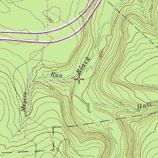 Topographic Map of Meyers Run, PA