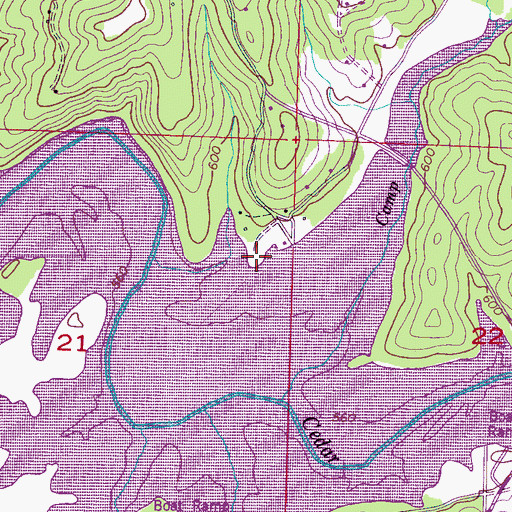 Topographic Map of Ezzell Cemetery, AL
