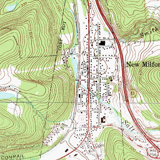 Topographic Map of Meylert Creek, PA