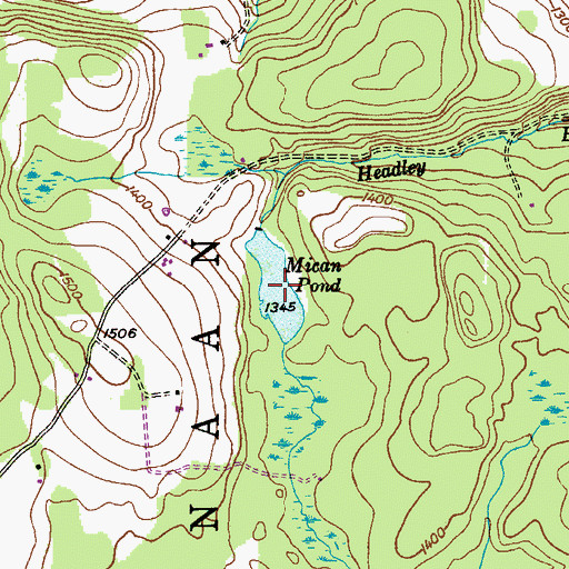 Topographic Map of Mican Pond, PA