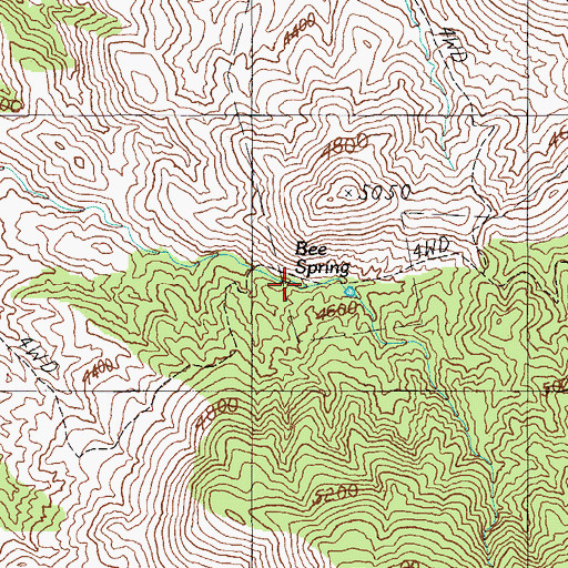 Topographic Map of Bee Spring, AZ