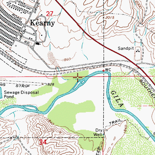 Topographic Map of Steamboat Wash, AZ