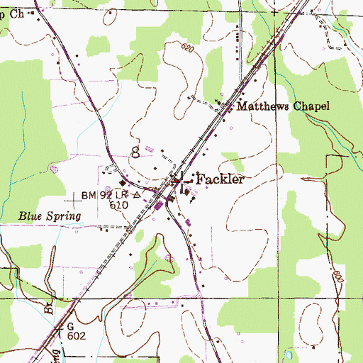 Topographic Map of Fackler, AL