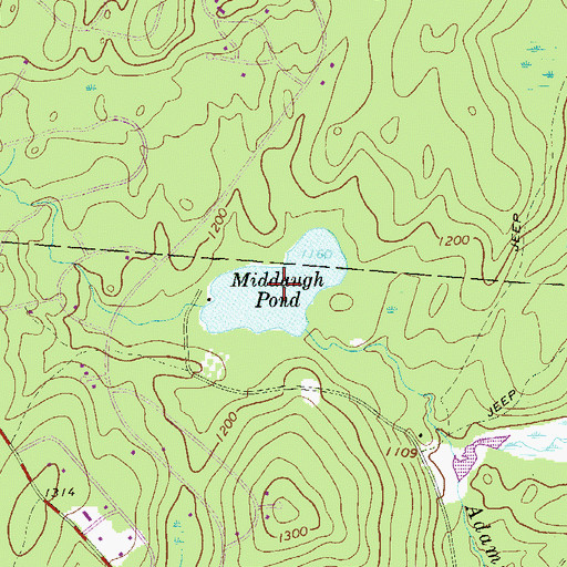 Topographic Map of Middaugh Pond, PA