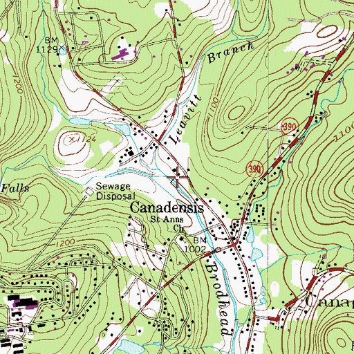 Topographic Map of Middle Branch Brodhead Creek, PA