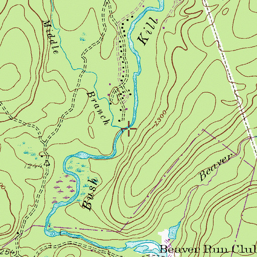 Topographic Map of Middle Branch Bush Kill, PA