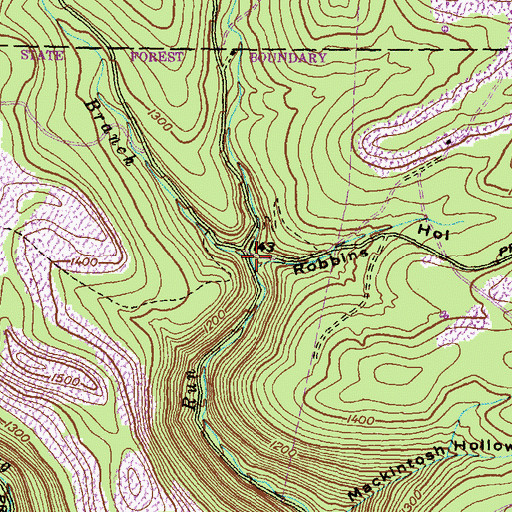 Topographic Map of Middle Branch Twomile Run, PA