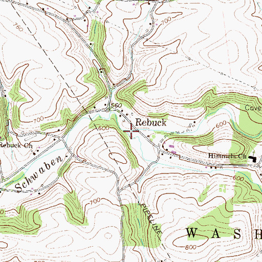 Topographic Map of Middle Creek, PA