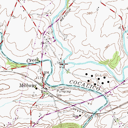 Topographic Map of Middle Creek, PA