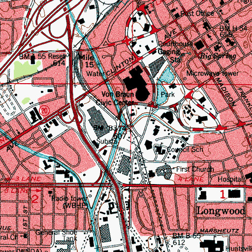 Topographic Map of Fagan Creek, AL