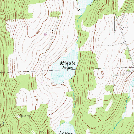 Topographic Map of Middle Lake, PA