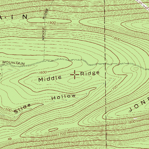 Topographic Map of Middle Ridge, PA