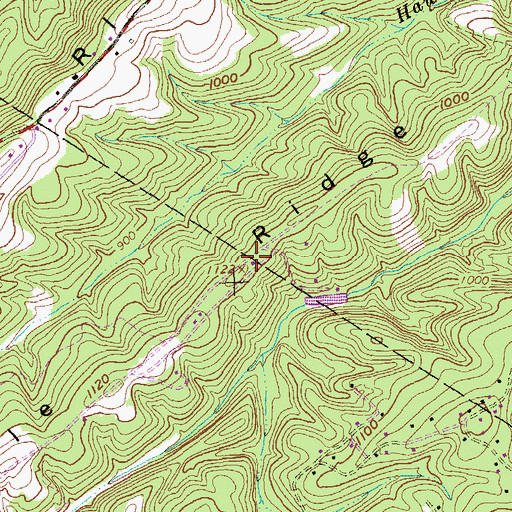 Topographic Map of Middle Ridge, PA
