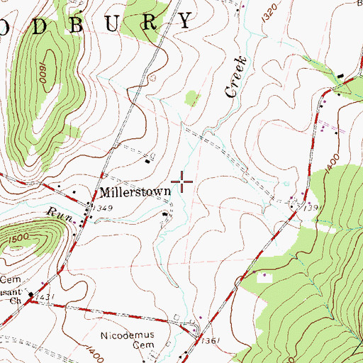 Topographic Map of Middle Run, PA