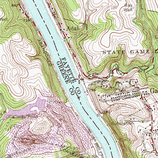 Topographic Map of Middle Run, PA