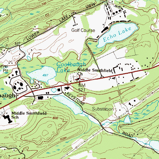 Topographic Map of Middle Smithfield Church, PA