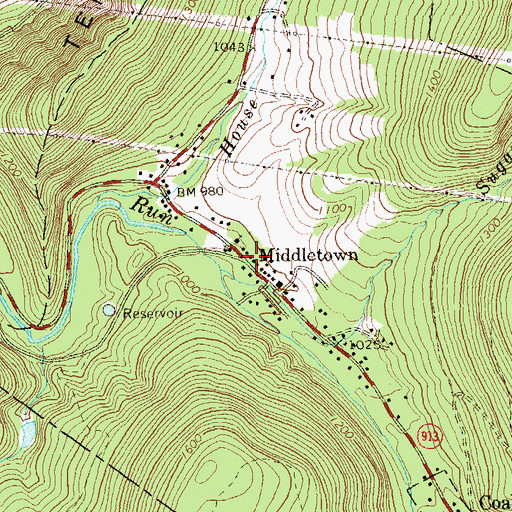 Topographic Map of Middletown, PA