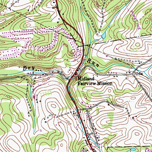 Topographic Map of Midland Fairview Mission, PA