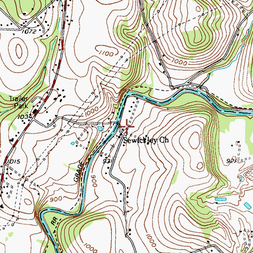 Topographic Map of Milbell, PA