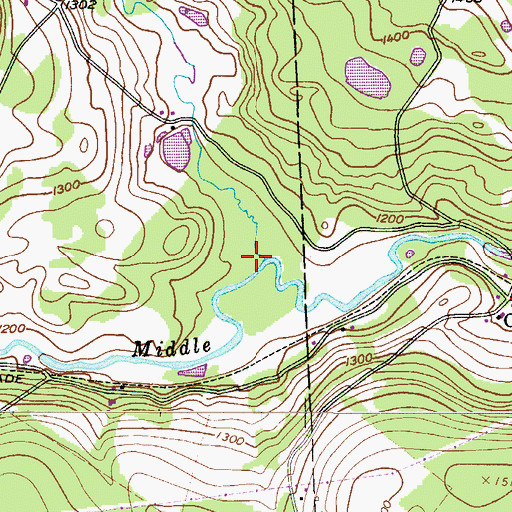 Topographic Map of Mile Brook, PA