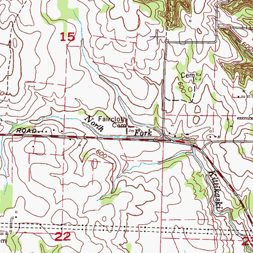 Topographic Map of Faircloth Cemetery, AL