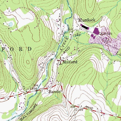 Topographic Map of Milford, PA