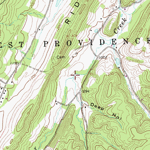 Topographic Map of Milk and Water Creek, PA