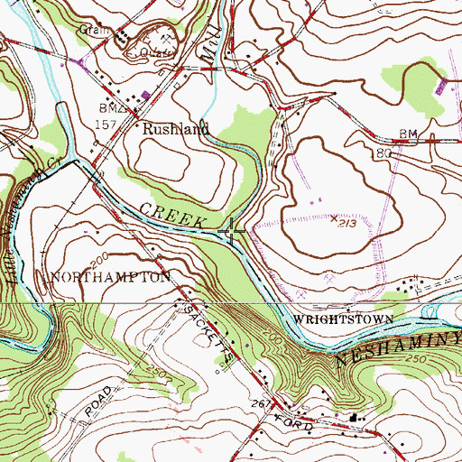 Topographic Map of Mill Creek, PA