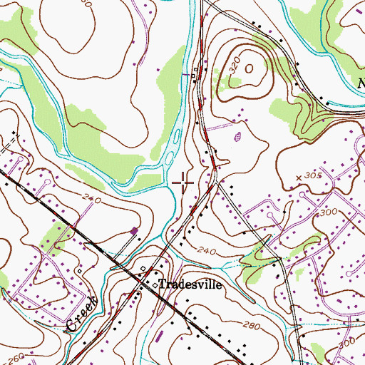 Topographic Map of Mill Creek, PA