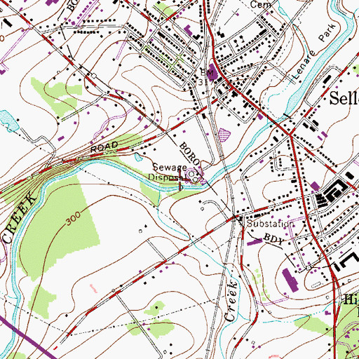 Topographic Map of Mill Creek, PA