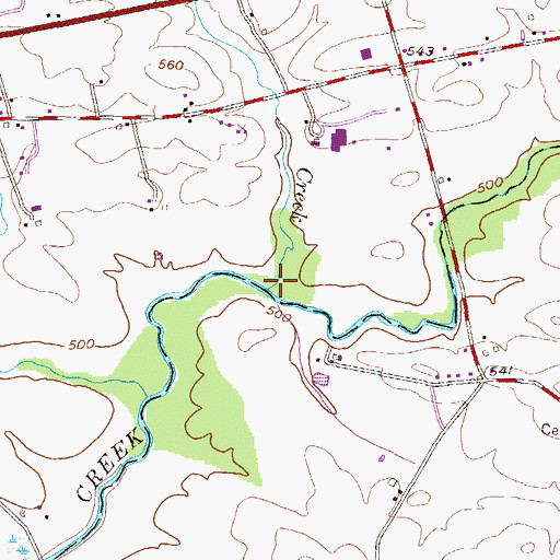 Topographic Map of Mill Creek, PA