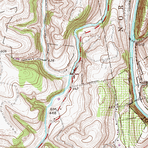 Topographic Map of Mill Creek, PA