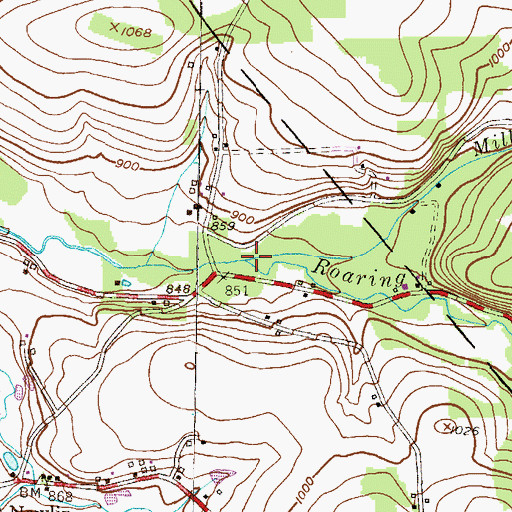 Topographic Map of Mill Creek, PA