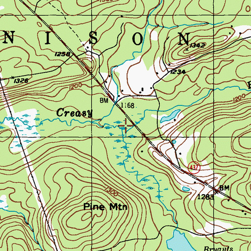 Topographic Map of Mill Creek, PA