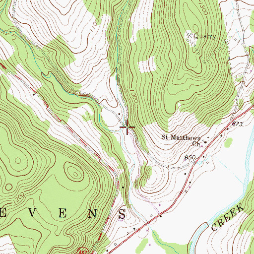 Topographic Map of Mill Creek, PA