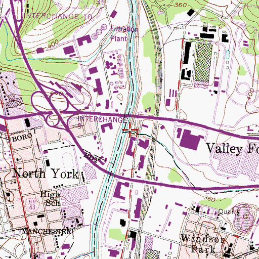 Topographic Map of Mill Creek, PA