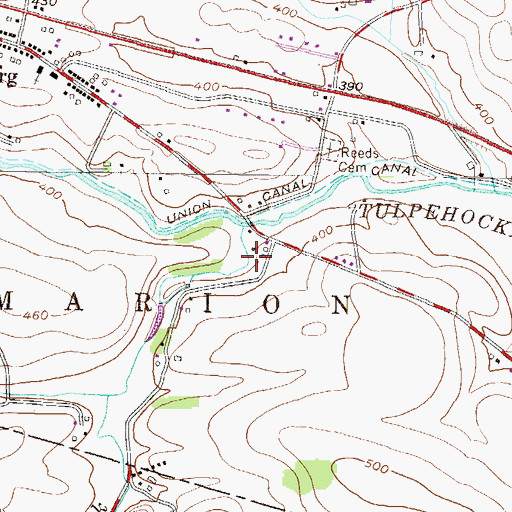 Topographic Map of Mill Creek, PA