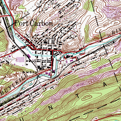 Topographic Map of Mill Creek, PA