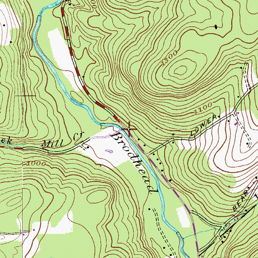 Topographic Map of Mill Creek, PA