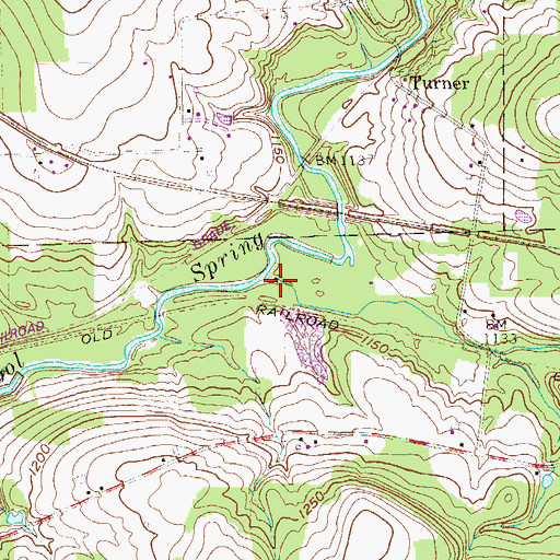 Topographic Map of Mill Creek, PA