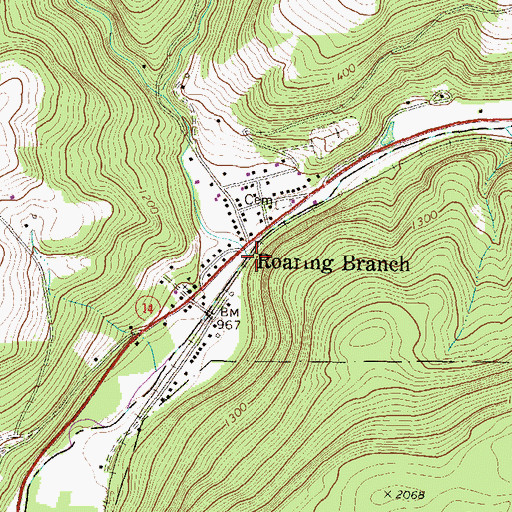 Topographic Map of Mill Creek, PA