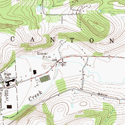 Topographic Map of Mill Creek, PA