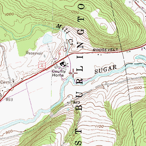 Topographic Map of Mill Creek, PA