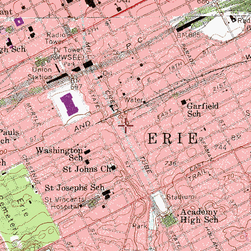 Topographic Map of Mill Creek Tube, PA