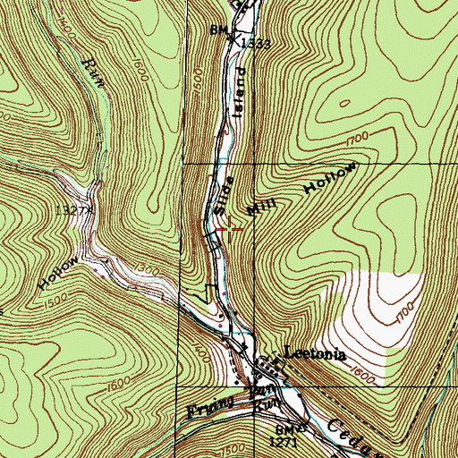 Topographic Map of Mill Hollow, PA